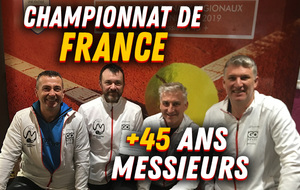 LES CHAMPIONNATS DE FRANCE +45 ANS MESSIEURS POUR COMMENCER L’ANNÉE 2019 !