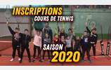 INSCRIPTIONS COURS DE TENNIS 2020